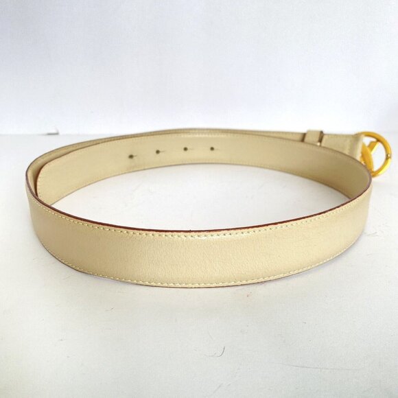 By Paloma Picasso Cream XL US 32 EU 85 Supple Italian Leather Belt main image 8